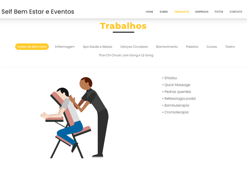 Site portfólio - Self Bem Estar e Eventos